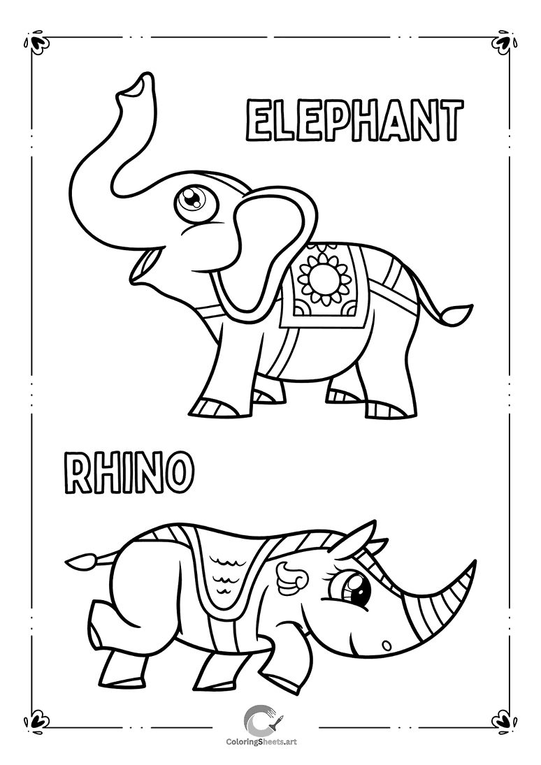 Cute Elephant Coloring Page