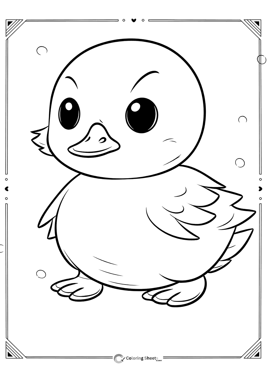 Little Duckling Coloring Page - Adorable baby duckling to color