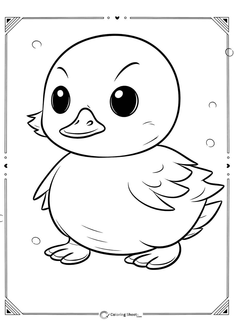 Little Duckling Coloring Page - Adorable baby duckling to color