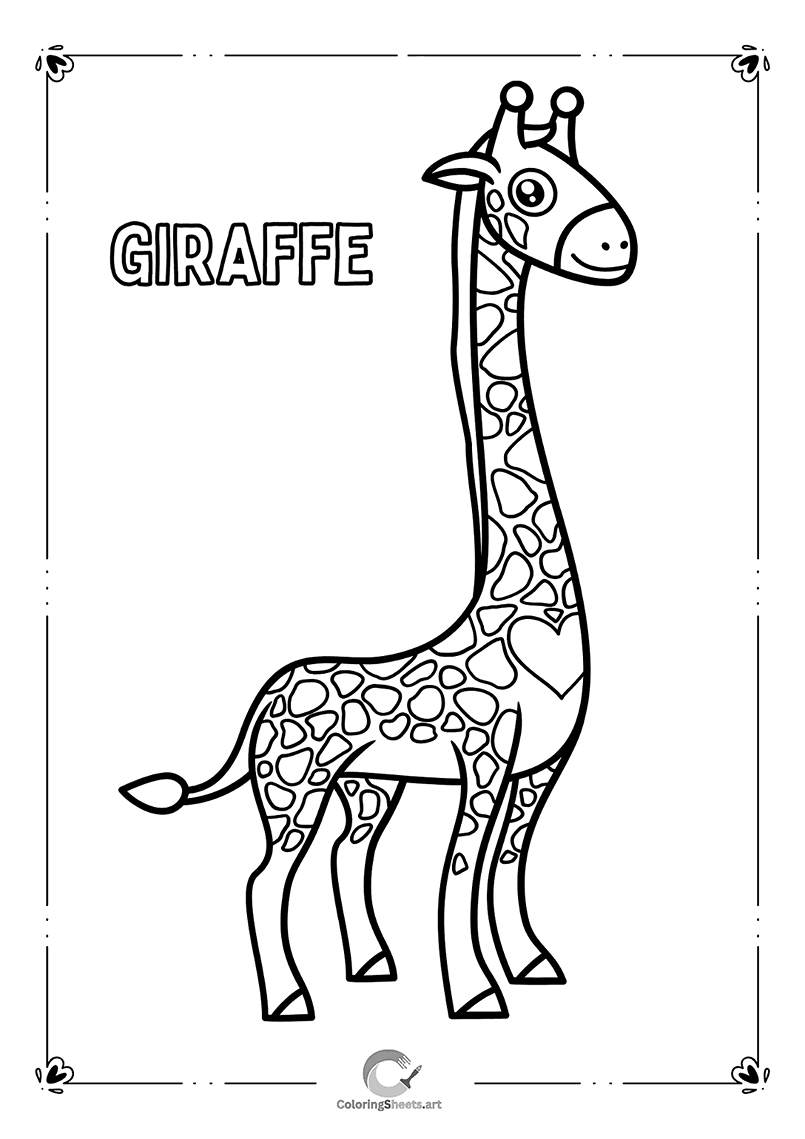 Tall Giraffe Coloring Page
