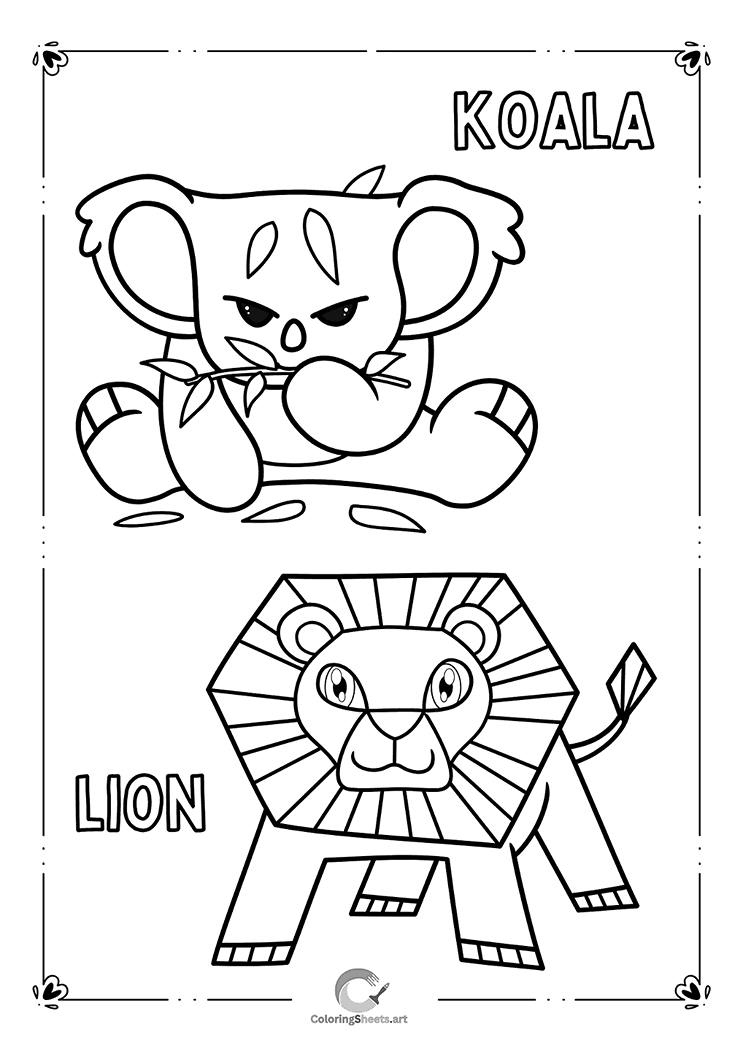 Cute Koala Coloring Page