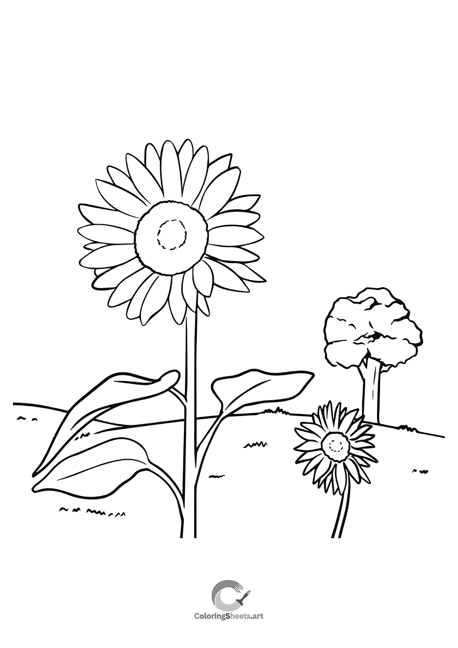 A large sunflower standing proudly in a sunny field.
