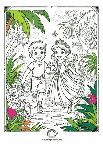 Princess Jungle Adventure – Princess running through a jungle on a magical adventure.