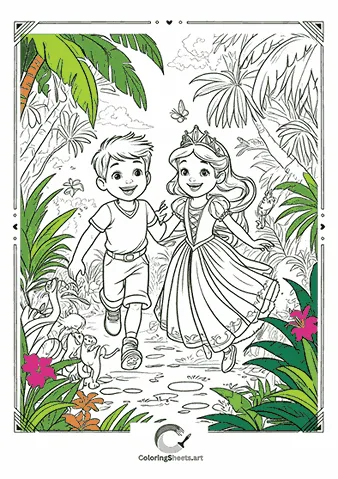Princess Jungle Adventure – Princess running through a jungle on a magical adventure.