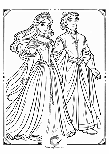 Elegant Royal Couple – A graceful prince and princess ready for a royal ball.