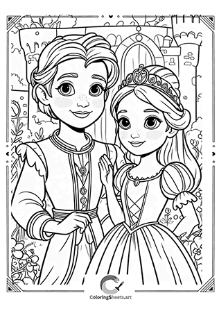 Prince and Princess at the Castle – A royal couple in their garden outside the castle.