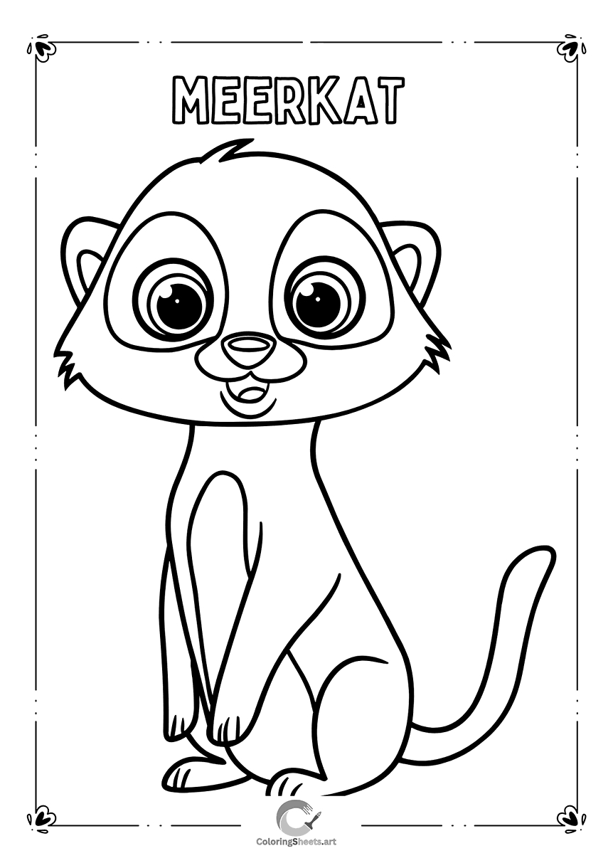 Curious Meerkat Coloring Page