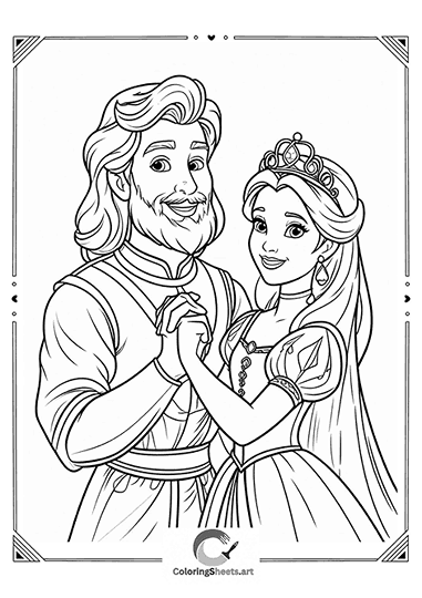 Dancing King and Queen – King and queen dancing joyfully in elegant clothes.