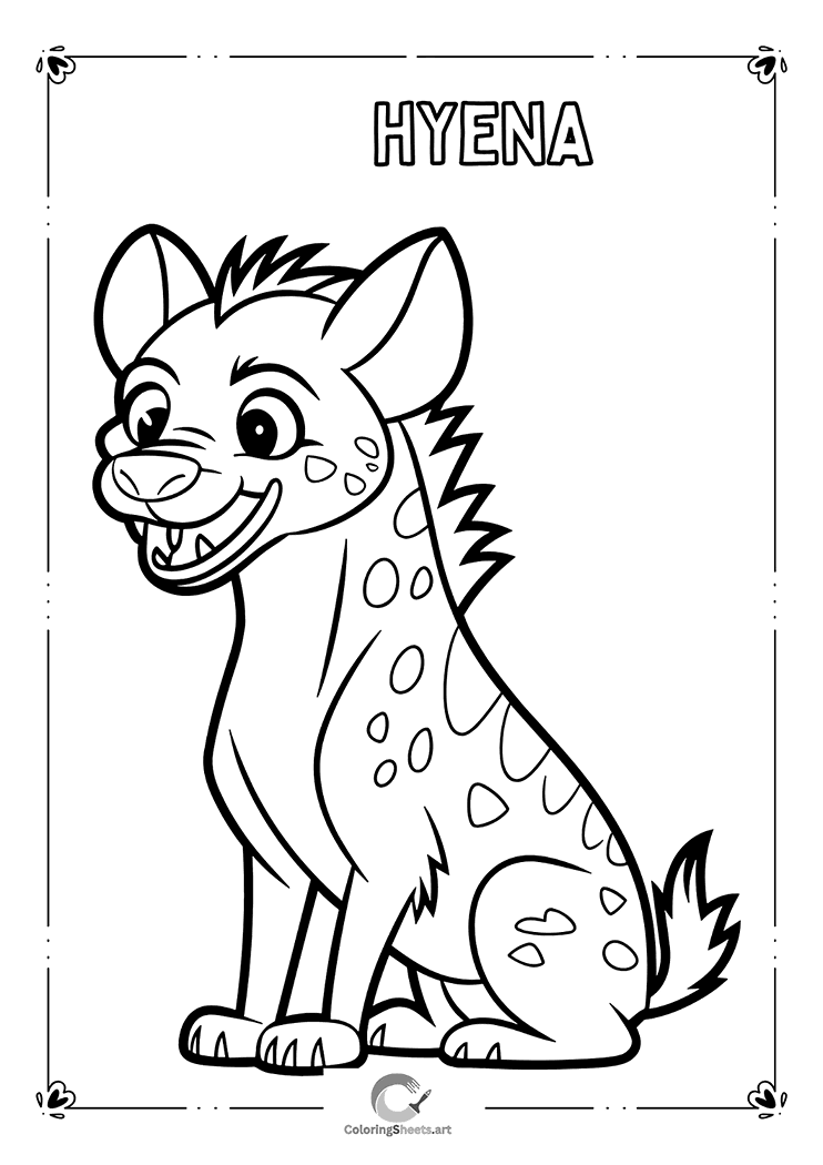 Grinning Hyena Coloring Page