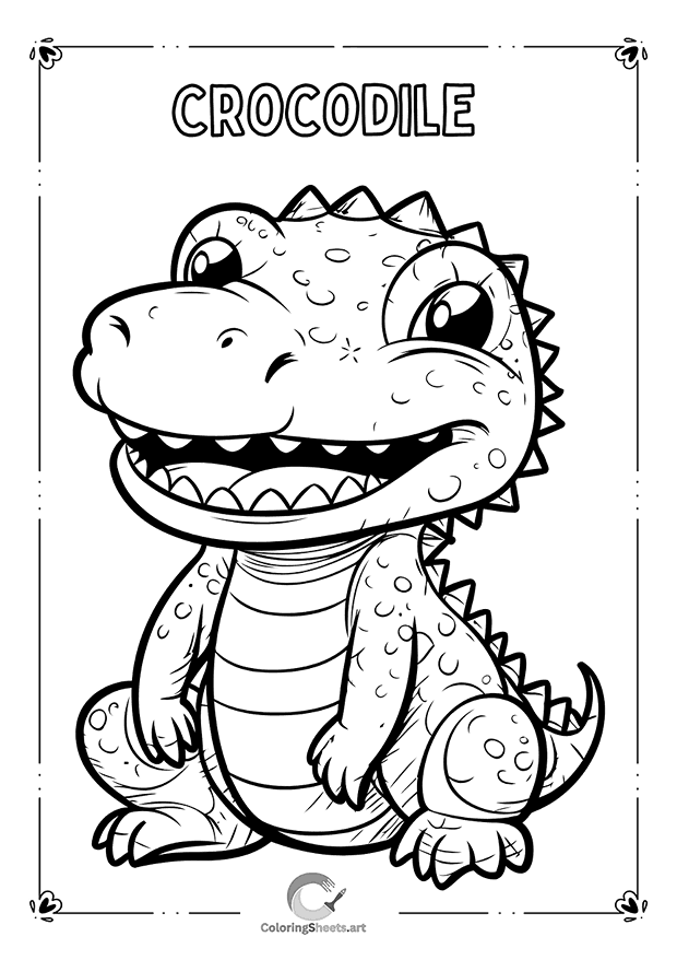 Baby Crocodile Coloring Page