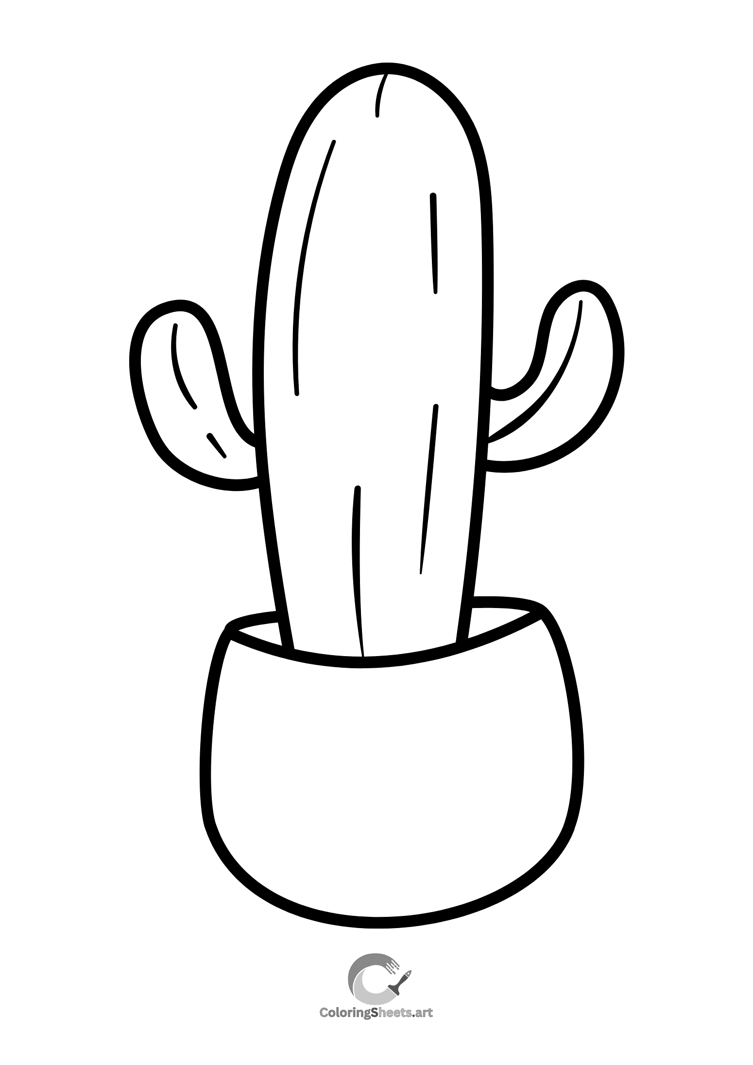A small, cute cactus planted in a pot.