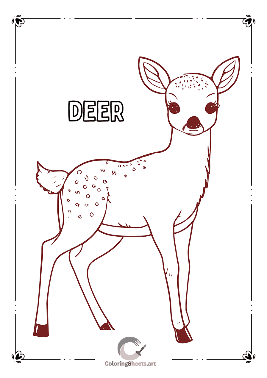 Adorable Fawn Coloring Page
