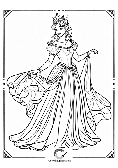 Elegant Princess – A twirling princess dressed in an elegant gown.