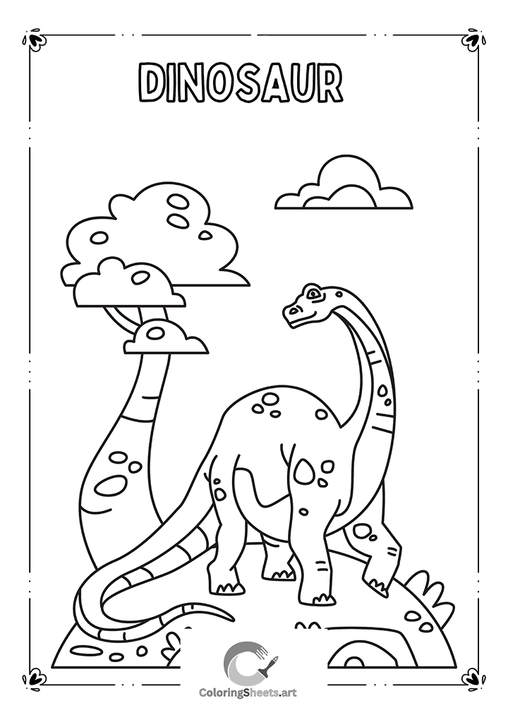 Long-Neck Dinosaur Coloring Page