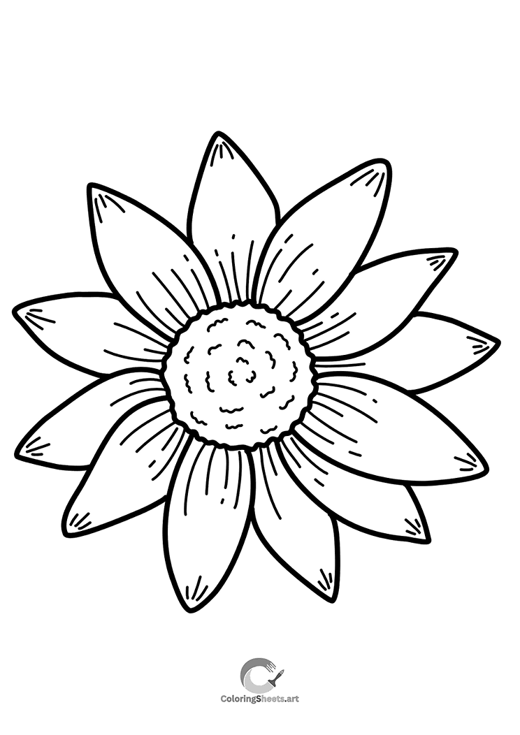 A sunflower in full bloom with detailed petals.