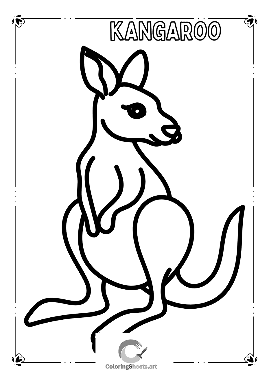 Kangaroo Coloring Page