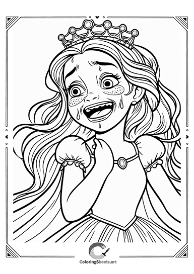 Crying Princess – A princess expressing emotion with tears on her face.