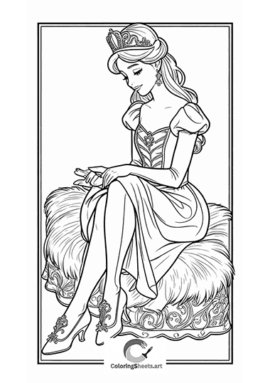 Glamorous Princess – A fashionable princess showing off ornate shoes.