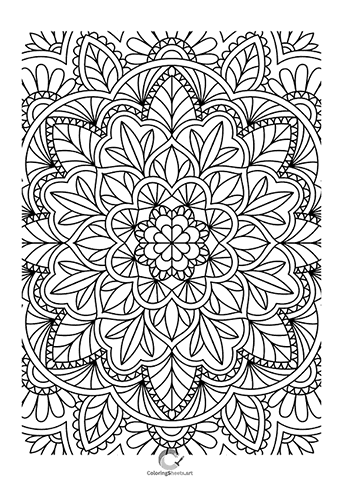 Leaf-themed mandala design perfect for nature lovers.