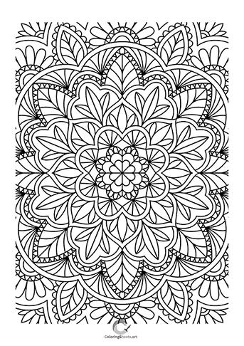 Leaf-themed mandala design perfect for nature lovers.