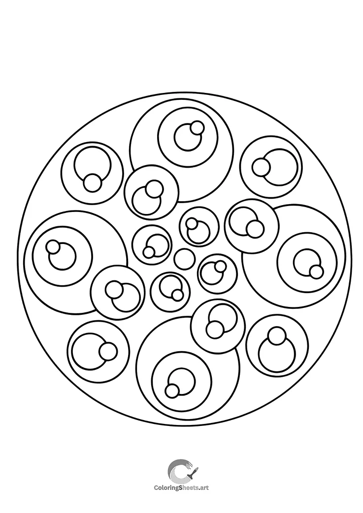 Futuristic mandala with nested circles and arcs in Gallifreyan style.