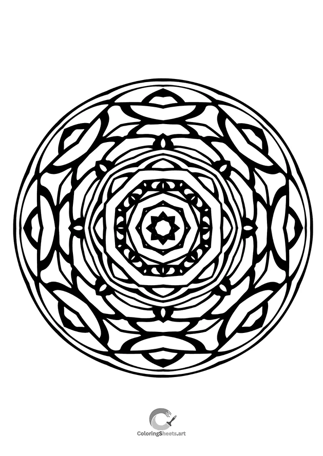 Multi-layered mandala with detailed circular symmetry.