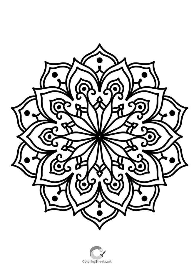 Graceful flower mandala for relaxation and creative focus.