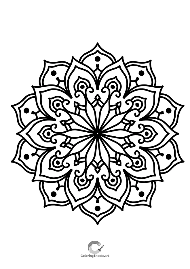 Graceful flower mandala for relaxation and creative focus.