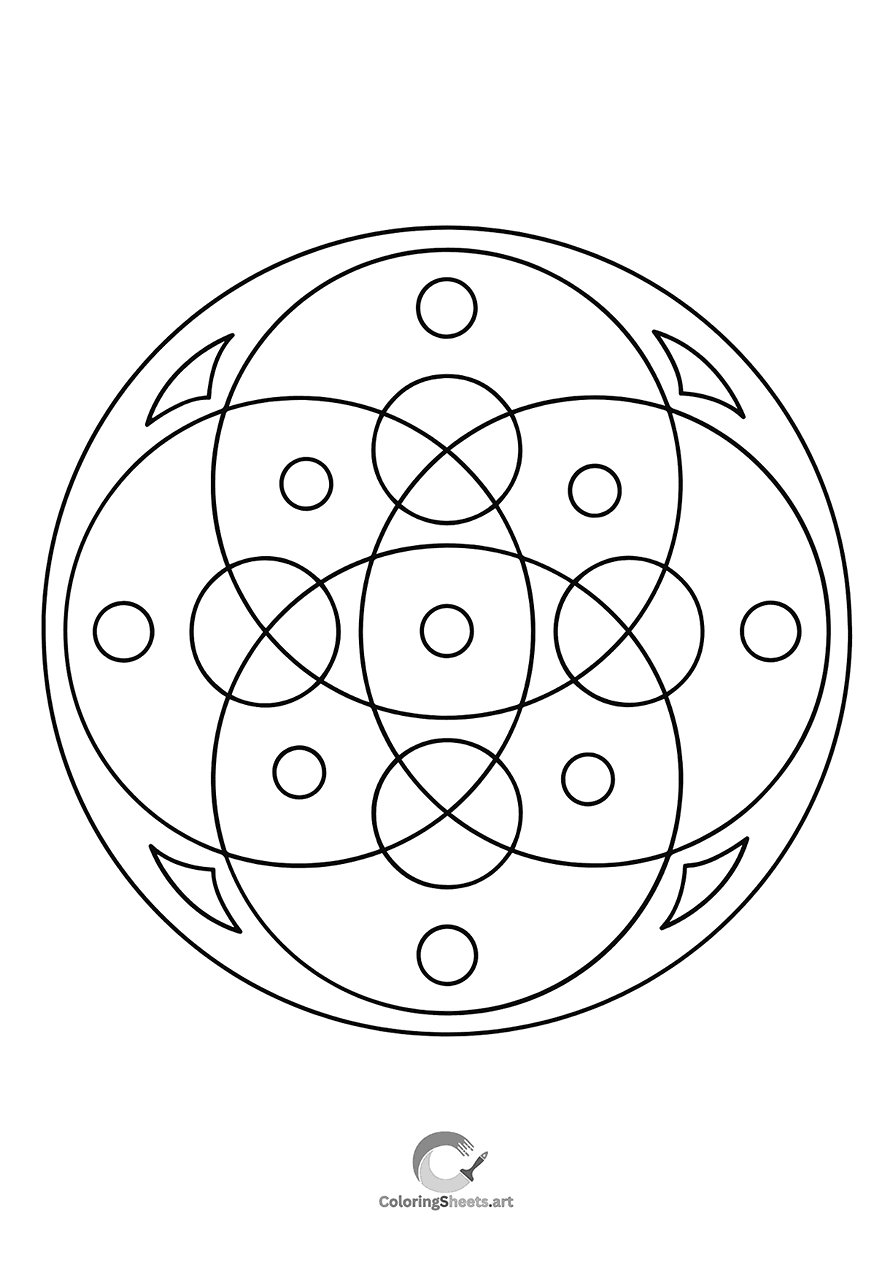 Classic mandala based on intersecting circles and sacred geometry.