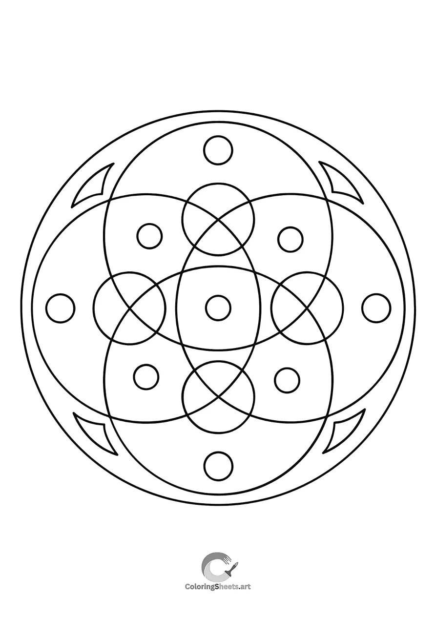 Classic mandala based on intersecting circles and sacred geometry.