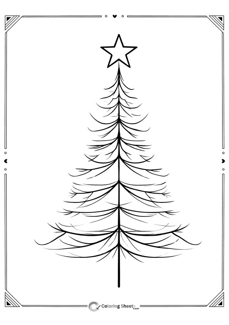 Minimal pine tree design with star—simple and elegant.