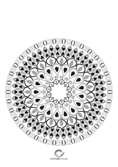 Mandala blending heart and leaf designs beautifully.