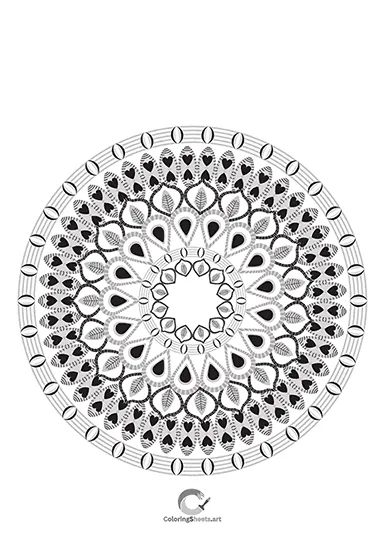 Mandala blending heart and leaf designs beautifully.