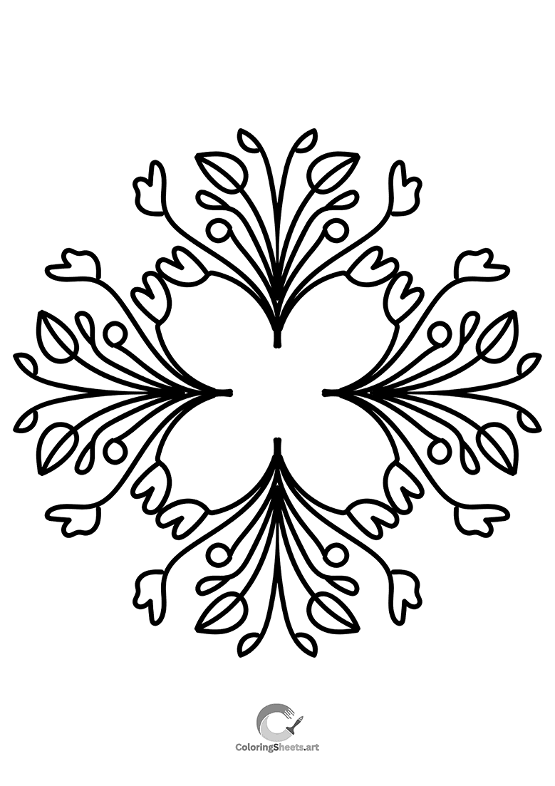 Delicate Vine Snowflake Mandala