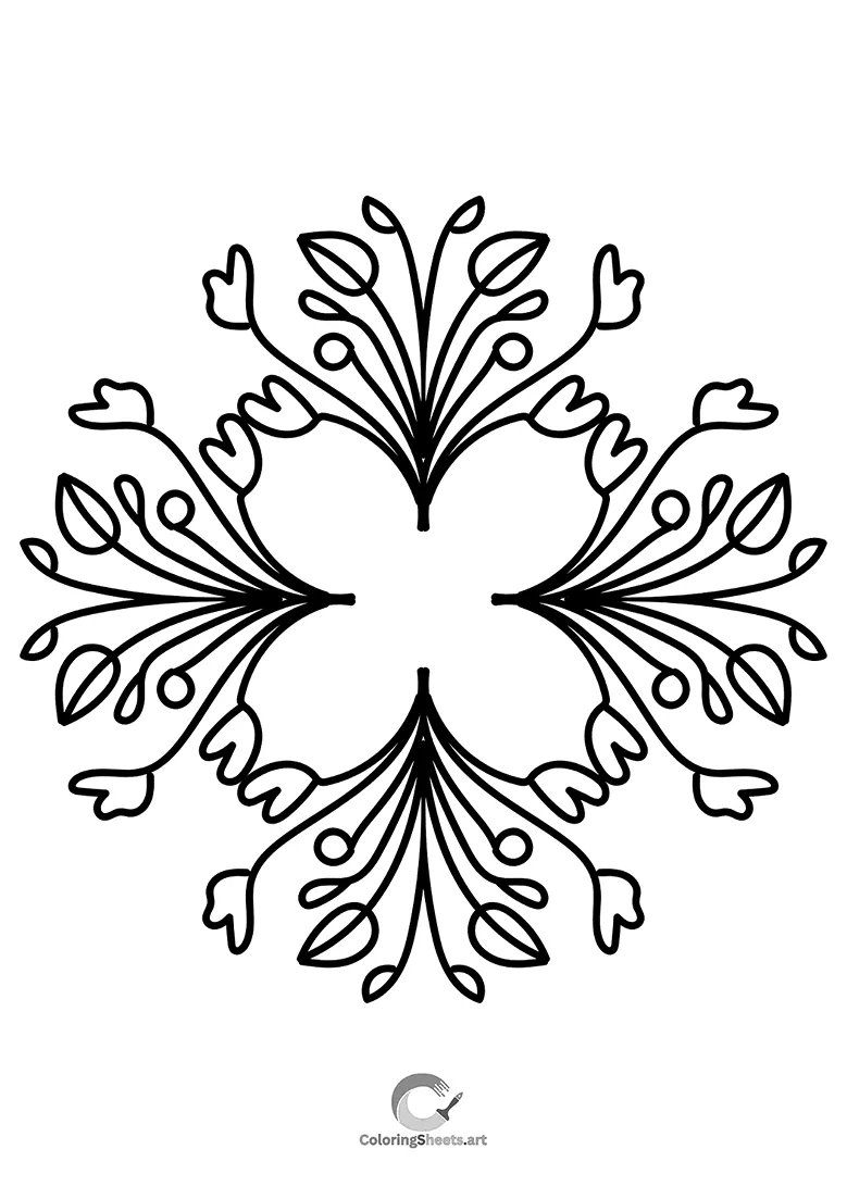 Delicate Vine Snowflake Mandala