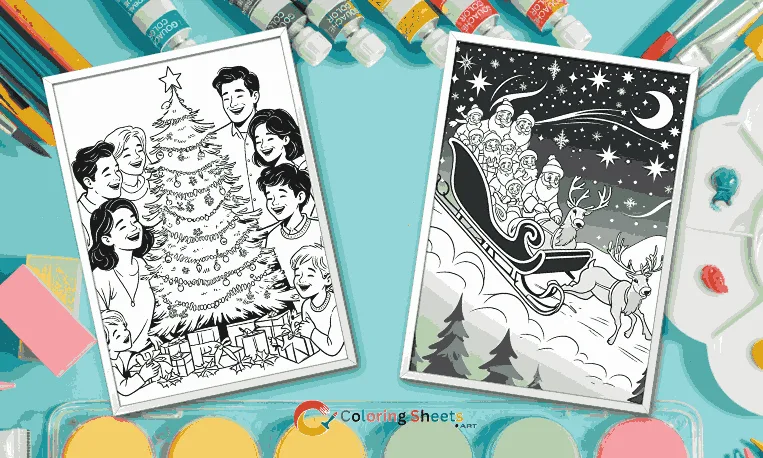Christmas Scenes & Landscapes Coloring Page