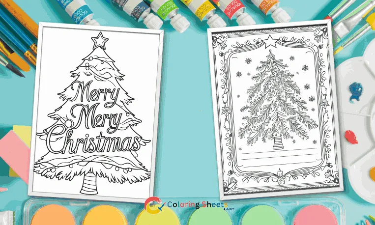 Christmas Tree Doodles & Patterned Designs Coloring Pages Feature image