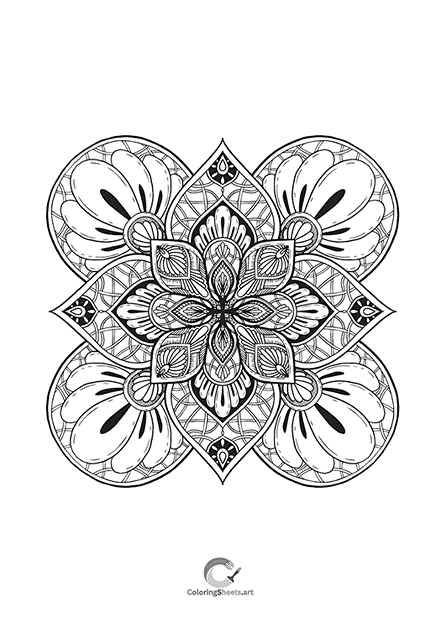 A cute and simple bouquet of cartoon-style flowers, coloring page for kids and adults.