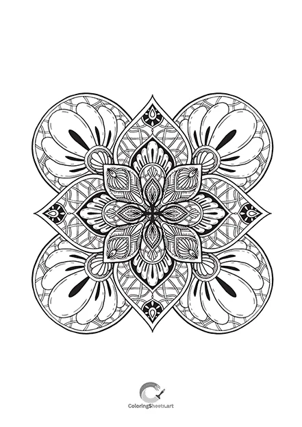 A cute and simple bouquet of cartoon-style flowers, coloring page for kids and adults.