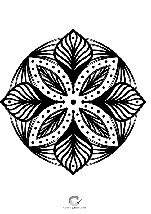 Intricate Floral Mandala Coloring Page