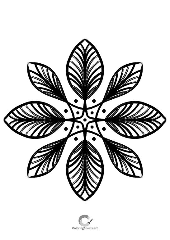 Hearts and Flowers Mandala Coloring Page