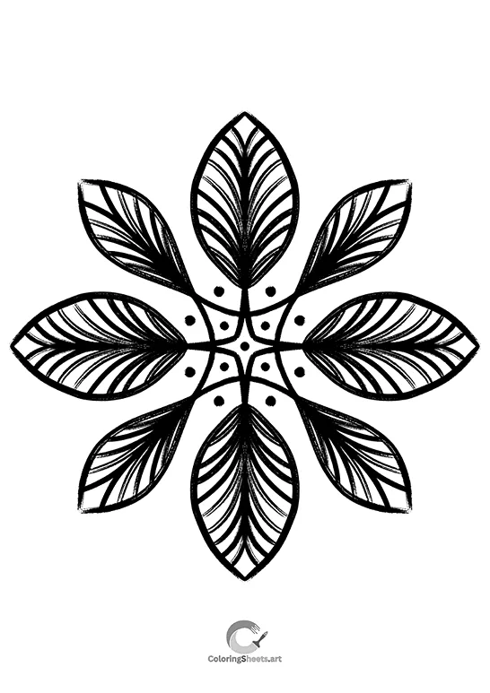 Hearts and Flowers Mandala Coloring Page