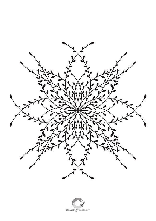 Lace-Like Floral Mandala Coloring Page