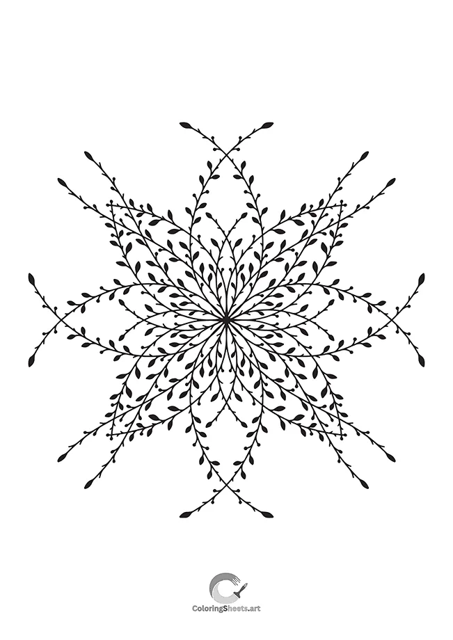 Lace-Like Floral Mandala Coloring Page