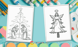 Religious & Cultural Christmas Tree Coloring Page fiture image
