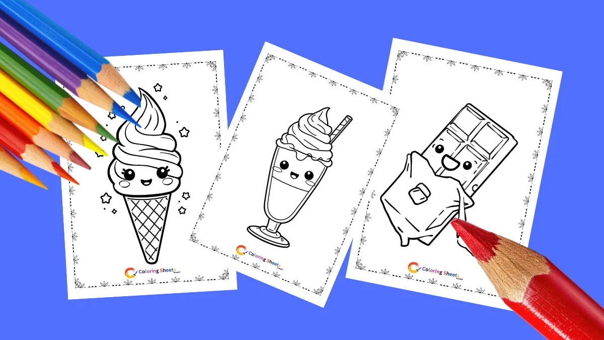 Free Cute Kawaii Dessert Coloring Pages (Printable PDF)