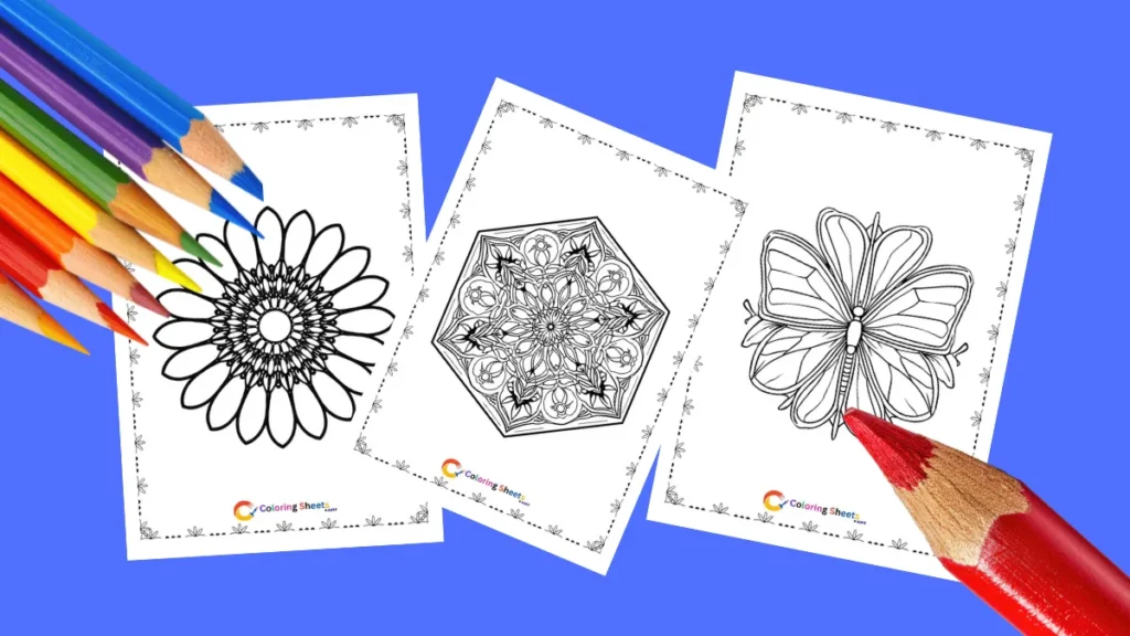 Simple Mindfulness Mandalas for Beginners - Printable Coloring Sheets with Colored Pencils