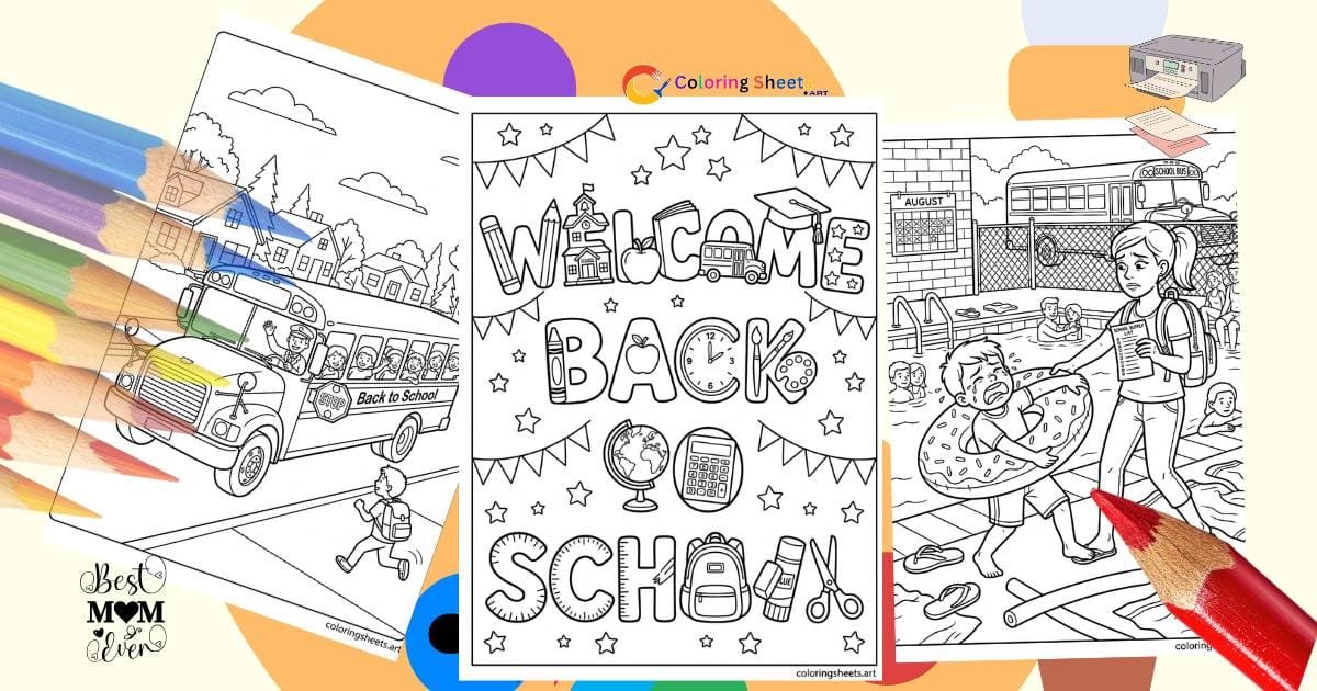Back to School Coloring Pages for kids featured image