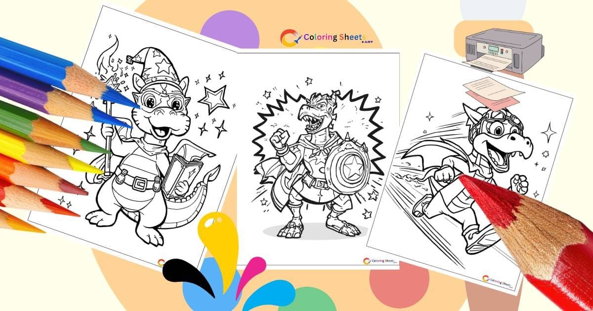Cartoon Dragon Coloring Pages, 33 Free Funny Printables