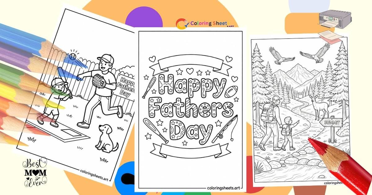 Father’s Day Coloring Pages- featured image